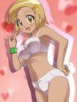  awa blonde_hair bra dark_skin hair_ornament hairpin keroro_gunsou kogal lingerie panties underwear 