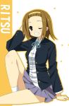  brown_hair grin hairband k-on! kawabata_mizuki school_uniform short_hair smile solo tainaka_ritsu wink 