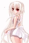  back blush long_hair looking_back nanaashi one-piece_swimsuit original red_eyes sketch solo standing swimsuit very_long_hair white_hair 