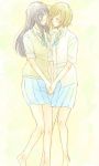  akiyama_mio barefoot hand_holding holding_hands k-on! kemuko multiple_girls school_uniform sketch tainaka_ritsu vest 