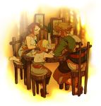  blue_eyes brown_hair colin earrings jewelry link nintendo pencil pointy_ears talo the_legend_of_zelda tubumi twilight_princess wooden_pencil 