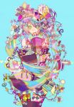  abstract bad_id colorful detached_sleeves flower hatsune_miku heart highres long_hair morino_mao morinomao musical_note necktie skirt solo thigh-highs thighhighs twintails vocaloid zettai_ryouiki 