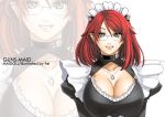 fei_(artist) fei_(maidoll) glasses large_breasts maid original zoom_layer 