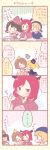  0_0 4koma 5girls ^_^ ayase_eli black_hair blonde_hair blush bowl breasts brown_hair cape cleavage closed_eyes comic crown demon_wings fantasy hair_twirling hat head_scarf head_wings hoshizora_rin koizumi_hanayo love_live!_school_idol_project minami_kotori_(bird) multiple_girls nishikino_maki orange_hair pot redhead saku_usako_(rabbit) short_hair steam top_hat toujou_nozomi translation_request tray twintails violet_eyes wings witch_hat yazawa_nico |_| 