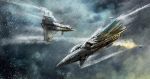  aerial_battle airplane battle dogfight f-15_eagle fighter_jet jet military military_vehicle mobius_(suicideloli) original rafale_m rain tagme vehicle 