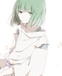  1boy backlighting green_eyes green_hair haku hiro_(hirohiro31) japanese_clothes long_sleeves petals sen_to_chihiro_no_kamikakushi solo wide_sleeves 