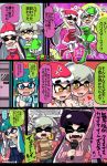  aori_(splatoon) casual highres hotaru_(splatoon) inkling karaoke santa_costume splatoon translation_request usa_(dai9c_carnival) 