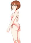  ass brown_eyes brown_hair casual_one-piece_swimsuit from_behind hagiwara_yukiho highres idolmaster one-piece_swimsuit short_hair swimsuit tokage_(lovemaster9029) 