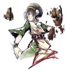  1girl avatar:_the_last_airbender black_hair blind die_(artist) rock solo toph_bei_fong 