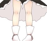  1girl feet from_behind head_out_of_frame jagabutter kneepits legs pigeon-toed pov_feet rumia skirt socks solo touhou upskirt 