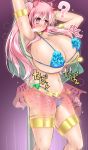  1girl ? bouncing_breasts breasts hata_no_kokoro huge_breasts hydrant_(kasozama) pink_hair solo stripper_pole touhou 