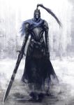  1boy armor artorias_the_abysswalker cape dark_souls full_armor gauntlets helmet highres knight nizou1215 solo souls_(from_software) sword walking weapon 