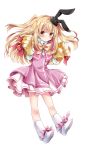  1girl animal_ears blonde_hair character_request copyright_request dress frilled_dress frills long_hair nogi_takayoshi purple_dress rabbit_ears simple_background solo white_background 