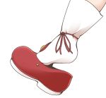  1girl feet head_out_of_frame jagabutter pov_feet red_shoes rumia shoes simple_background socks solo touhou white_background 