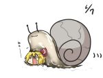 1girl animal gomasamune nimigurl rumia snail snail_shell touhou 