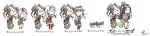  5girls :3 aircraft airplane black_hair brown_hair closed_eyes dancing hair_ribbon japanese_clothes kaga_(kantai_collection) kantai_collection katsuragi_(kantai_collection) light_brown_hair long_hair long_image multiple_girls muneate odd_one_out owju_(ouju) remodel_(kantai_collection) revision ribbon shoukaku_(kantai_collection) side_ponytail sigh signature silver_hair skirt translated twintails twitter_username wide_image zui_zui_dance zuihou_(kantai_collection) zuikaku_(kantai_collection) 