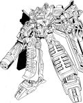  1boy arm_cannon cannon decepticon gun insignia kamizono_(spookyhouse) machine machinery male mecha mechanical_wings megatron monochrome no_humans redesign robot science_fiction solo transformers weapon wings 