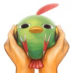  bird black_eyes hands holding inumura_(inu_noya) looking_at_viewer lowres natu pokemon pokemon_(creature) pov_hands simple_background white_background 
