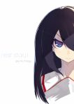  1girl absurdres angry black_hair blue_eyes eyebrows eyebrows_visible_through_hair face furrowed_eyebrows highres hoshino_(8679643) long_hair looking_at_viewer original simple_background solo text white_background 
