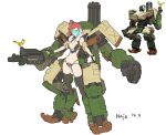  1girl absurdres bastion_(overwatch) bird breasts female genderswap haje highres mecha mecha_musume overwatch personification redhead side_ponytail solo thigh-highs 