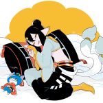  1boy black_hair fuyunyan l_hakase male_focus pillow pointy_ears sangokushi solo soruka youkai youkai_sangokushi youkai_watch 