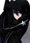  +)_(liu997139467) 2014 black_hair black_rock_shooter black_rock_shooter_(character) blue_eyes dated hair_between_eyes highres hood long_hair 