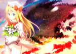  1girl agent_(ikuoikuo) blonde_hair blue_eyes flower hat highres lily_white long_hair solo touhou 