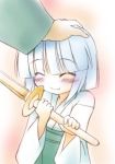  child closed_eyes happy konpaku_youmu petting shinai sword touhou weapon 