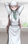  ascot bandana brown_eyes brown_hair cabbage chef glasses kitchen long_hair rozen_maiden rozenweapon sleeves_rolled_up solo suiseiseki very_long_hair 
