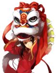  black_eyes black_hair china_(hetalia) chinese_clothes dragon lion male ponytail solo uhouho14 