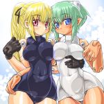  arnval blonde_hair blue_eyes breasts busou_shinki dd_(artist) doll_joints green_hair large_breasts mecha_musume red_eyes strarf 