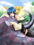  blue_hair breasts dizzy guilty_gear red_eyes tail 