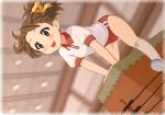  brown_hair buruma chunpai gym_uniform hirasawa_ui jumping k-on! ponytail short_hair solo vaulting_horse 