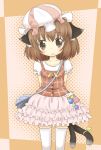  ainiwakou alternate_costume animal_ears arms_behind_back bag brown_eyes brown_hair casual cat_ears cat_tail chen child contemporary hat multi_tail multiple_tails purse short_hair tail thigh-highs thighhighs touhou 