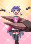  1girl blood crab dokidoki!_precure female highres isedaichi_ken kenzaki_makoto nosebleed precure purple_hair solo turn_pale violet_eyes 