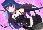  blue_hair blush feather gothic long_hair love_live!_sunshine!! odango purple_eyes smile tsushima_yoshiko 