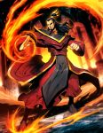  1boy avatar:_the_last_airbender beard black_hair boots facial_hair fire genzoman hair_bun long_hair orange_eyes ozai solo 