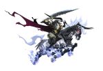  armor cape final_fantasy flaming_hair horned_headwear horse odin_(final_fantasy) riding sword weapon world_of_final_fantasy 