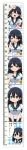  ahoge black_hair breasts brown_eyes closed_eyes commentary_request eyebrows highres kantai_collection long_hair long_image masara medium_breasts number open_mouth ruler school_uniform serafuku speech_bubble tall_image translated ushio_(kantai_collection) 