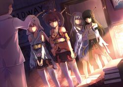  1boy 4girls admiral_(zhan_jian_shao_nyu) akagi_(zhan_jian_shao_nyu) battle_of_midway hiryuu_(zhan_jian_shao_nyu) kaga_(zhan_jian_shao_nyu) multiple_girls soha_(sirohase) souryuu_(zhan_jian_shao_nyu) zhan_jian_shao_nyu 