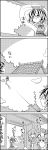  4koma animal_ears bishamonten&#039;s_pagoda broom clouds comic commentary greyscale hair_ornament highres kasodani_kyouko kite monochrome mouse_ears mouse_tail nazrin shawl smile tail tani_takeshi tiger_print toramaru_shou touhou translated yukkuri_shiteitte_ne 