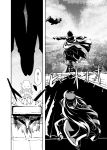  animal assassin&#039;s_creed_(series) beret bird braid building city cloak comic dress fifiruu hat hong_meiling hood hooded_cloak jumping long_hair long_sleeves monochrome o_o outstretched_arms shoes silhouette standing surprised touhou tower translation_request twin_braids very_long_hair 