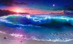  beach monorisu no_humans ocean original scenery sky star_(sky) starry_sky sunset 