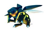  artist_name horns insect_wings j3rry1ce no_humans pokemon pokemon_(creature) pokemon_(game) pokemon_sm simple_background solo vikavolt white_background wings yellow_eyes 