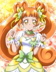  blush cure_rosetta dokidoki!_precure dress long_hair magical_girl odango orange_eyes orange_hair smile twintails yotsuba_alice 