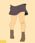  1boy artist_name bandaid bandaid_on_knee legs male_focus no_shoes noeyebrow_(mauve) original shorts simple_background sketch socks solo 