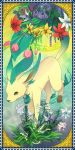  brown_eyes flower frame highres leafeon lily_(flower) no_humans pokemon pokemon_(creature) rackety solo tulip 