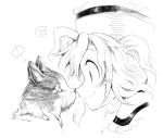  1girl blush cat harusame_(unmei_no_ikasumi) hat heart merlin_prismriver noses_touching sketch spoken_heart touhou 