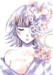  1girl closed_eyes flower gears hiyama_shunka kengan_ashura kiryu_(777d) petals solo 