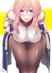  1girl blonde_hair blue_eyes bodysuit breasts hjm kyoukaisenjou_no_horizon large_breasts long_hair looking_at_viewer mary_stuart pantyhose scar solo 